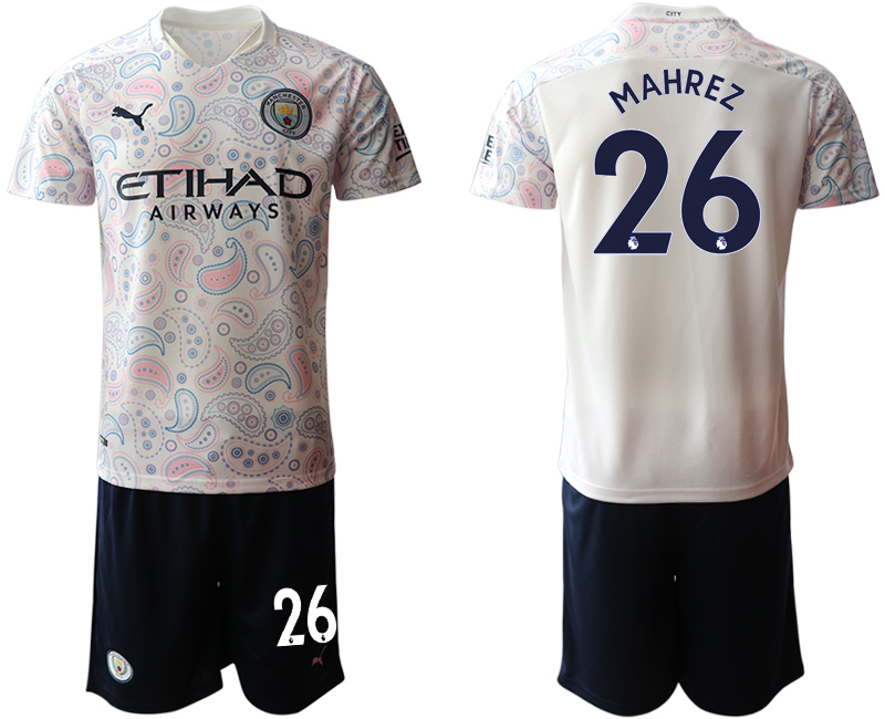 Men 2020-2021 club Manchester City away #26 white Soccer Jerseys